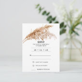 Minimalistische Boho Pampas Grass Wedding RSVP Kaa Kaart (Staand voorkant)