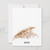 Minimalistische Boho Pampas Grass Wedding RSVP Kaa Kaart (Achterkant)