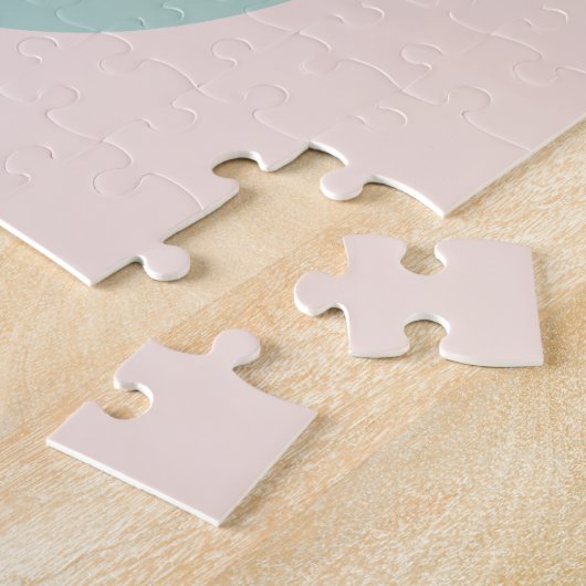 Minimalistische Boho Pastel Floral Abstracte Kunst Legpuzzel (Zijkant)