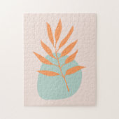 Minimalistische Boho Pastel Floral Abstracte Kunst Legpuzzel (Verticaal)