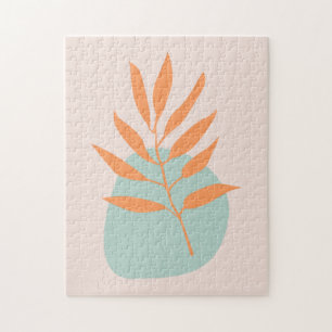 Minimalistische Boho Pastel Floral Abstracte Kunst Legpuzzel