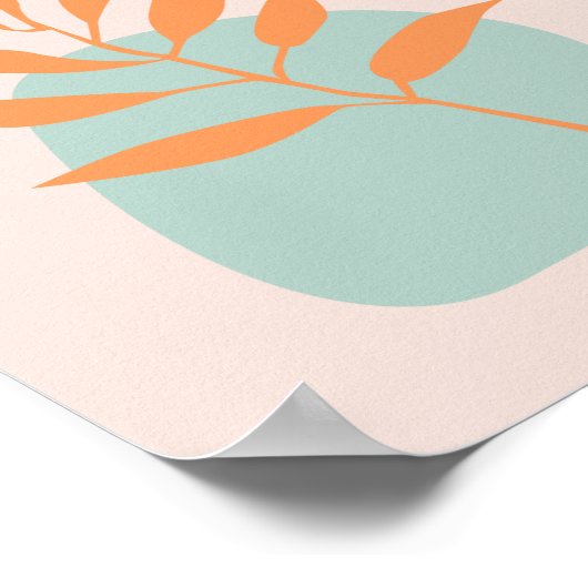 Minimalistische Boho Pastel Floral Abstracte Kunst Poster (Hoek)