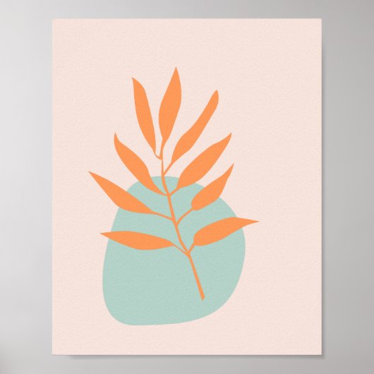 Minimalistische Boho Pastel Floral Abstracte Kunst Poster (Voorkant)
