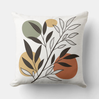 Minimalistische Boho Plant Illustratie Kussen
