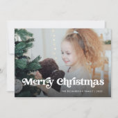 Minimalistische Boho / Prettig Kerstfeest met foto Feestdagenkaart (Voorkant)