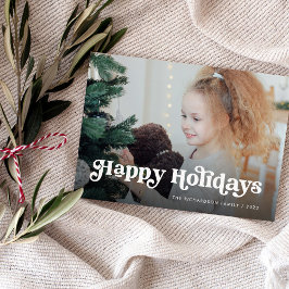 Minimalistische Boho / Prettig Kerstfeest met Foto Feestdagenkaart