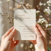 Minimalistische Boho QR Code RSVP All-in-one Trouw Kaart