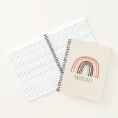 Minimalistische Boho Rainbow-tekening Aangepast Notitieboek (Binnen)