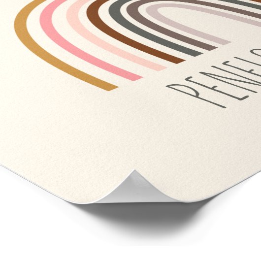 Minimalistische Boho Rainbow-tekening Aangepast Poster (Hoek)