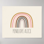 Minimalistische Boho Rainbow-tekening Aangepast Poster (Voorkant)