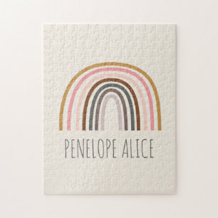 Minimalistische Boho Rainbow-tekening Persoonlijke Legpuzzel