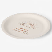 Minimalistische Boho Ray van Sunshine Baby shower Papieren Bordje (Gekanteld)