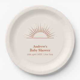 Minimalistische Boho Ray van Sunshine Baby shower Papieren Bordje