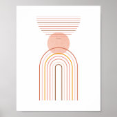Minimalistische Boho Regenboog Abstracte Kunst Poster (Voorkant)