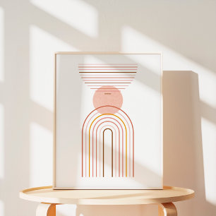 Minimalistische Boho Regenboog Abstracte Kunst Poster