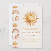 Minimalistische Boho Regenboog Baby Shower Kaart (Voorkant)