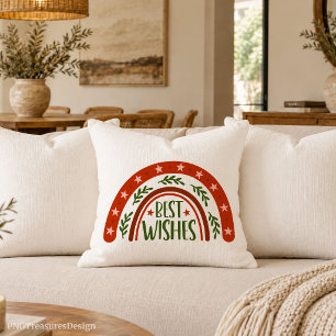 Minimalistische Boho Regenboog Kerst Accent Kussen