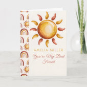 Minimalistische Boho Regenboog Viering Kaart (Voorkant)