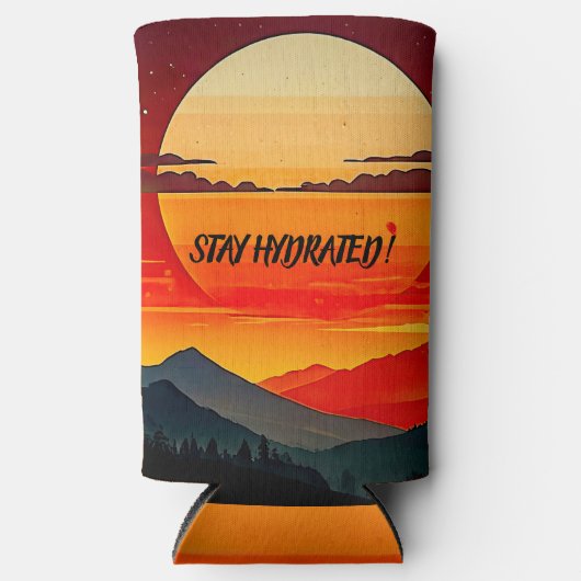 Minimalistische BOHO-reiziger Seltzer Blikjeskoeler (Voorkant)