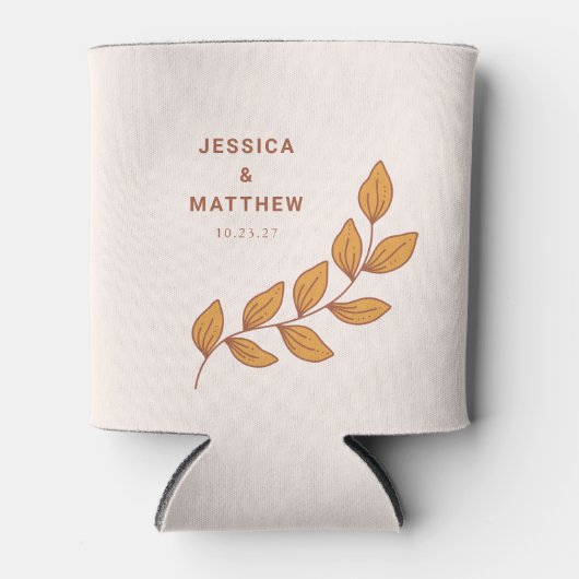 Minimalistische Boho Retro Bruine Wijnstok Custom Blikjeskoeler (Voorkant)