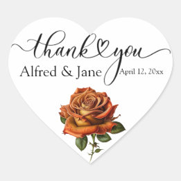 Minimalistische Boho Roos Elegante bruiloft Bedank Hart Sticker