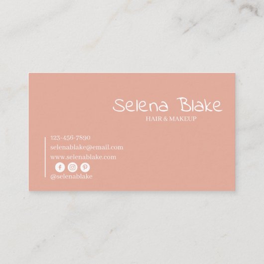 Minimalistische Boho roze – Elegant & Esthetisch C Visitekaartje (Achterkant)