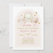 Minimalistische Boho roze over het Baby shower van Kaart (Voorkant)
