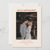 Minimalistische Boho Rust Merry Married Christmas  Feestdagenkaart (Voorkant)