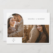 Minimalistische Boho Rustiek Stijlvolle 2 foto bru Kaart (Voorkant)