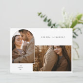 Minimalistische Boho Rustiek Stijlvolle 2 foto bru Kaart (Staand voorkant)