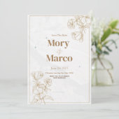 Minimalistische Boho Rustieke pampagras Save The D Date (Staand voorkant)