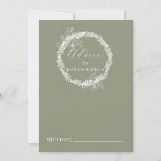 Minimalistische Boho Sage Green bruiloft Advieskaart