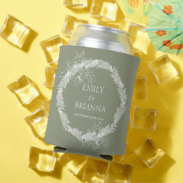 Minimalistische Boho Sage Green bruiloft Blikjeskoeler