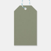 Minimalistische Boho Sage Green bruiloft Cadeaulabel (Achterkant)