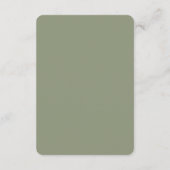 Minimalistische Boho Sage Green bruiloft Informatiekaartje (Achterkant)