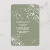 Minimalistische Boho Sage Green bruiloft Informatiekaartje (Voorkant)