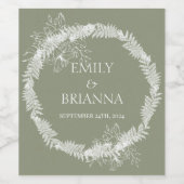 Minimalistische Boho Sage Green bruiloft Wijn Etiket (Enkel label)