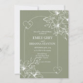 Minimalistische Boho Sage Green repetitie diner Kaart (Voorkant)