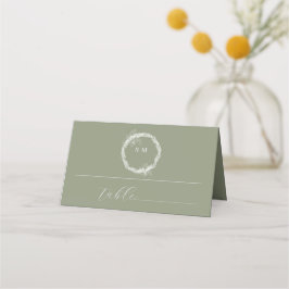 Minimalistische Boho Sage Green trouwplaatskaarten Plaatskaartje