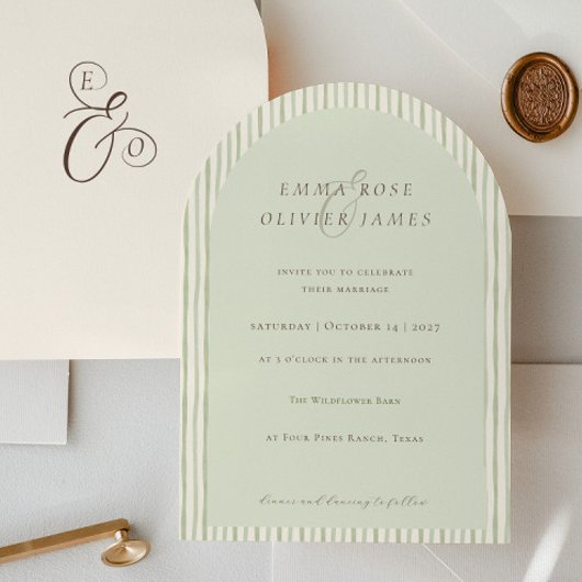 Minimalistische Boho Sage Groene Trouwdag Kaart