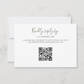 Minimalistische Boho Saliegroen Boog QR Code RSVP  Kaartje (Achterkant)
