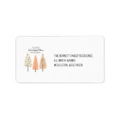 Minimalistische Boho Scandinavische Dennenbomen Re Etiket (Voorkant)