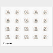 Minimalistische Boho Schattig Mouse Flowers Plante Ronde Sticker (Vel)