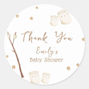 Minimalistische Boho S'more Pret Fun Sterren Baby  Ronde Sticker