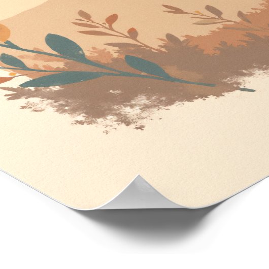 Minimalistische Boho Soaring Bird Abstracte muurku Poster (Hoek)