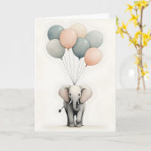Minimalistische Boho stijl olifant met ballonnen b Kaart (Gele Bloem)