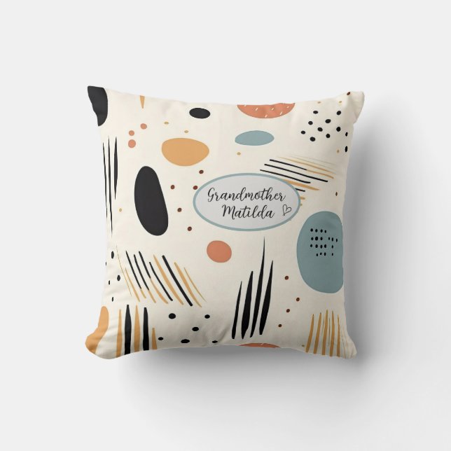 Minimalistische boho-stijl personizable kussen (Voorkant)