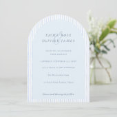 Minimalistische Boho Stofblauwe Trouwdag Kaart (Staand voorkant)