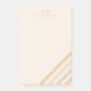 Minimalistische Boho Stripe   Gepersonaliseerd ink Post-it® Notes