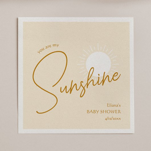 Minimalistische Boho Sunshine Baby shower servette Servet